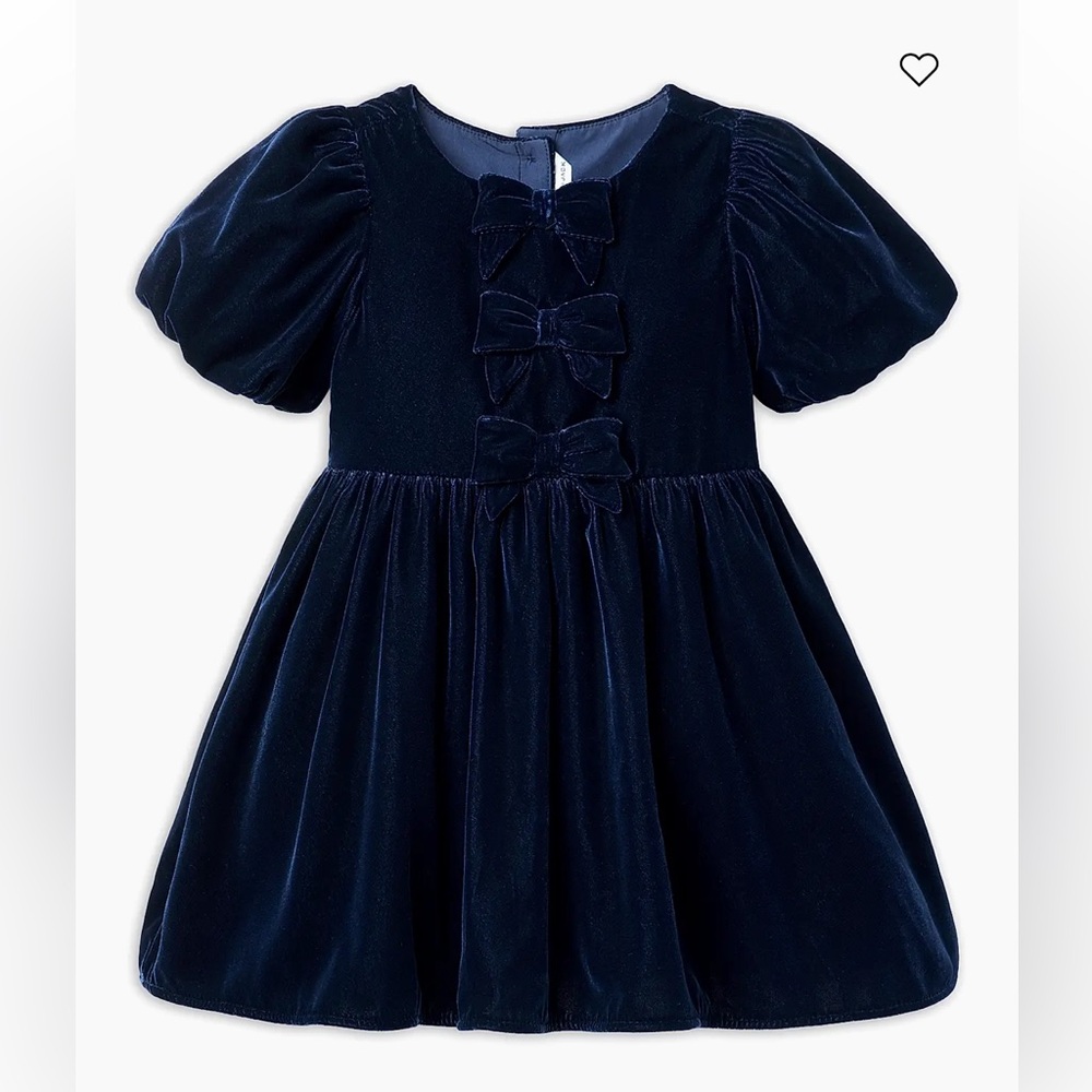 Janie and Jack Baby Girl's Bow-Detail Velvet Dress